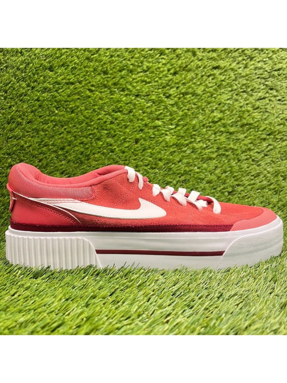 Nike Court Legacy Lift Womens Size 10.5 Red Pink Athletic Walking Shoes Sneakers